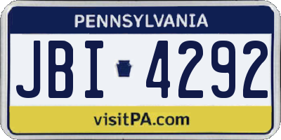 PA license plate JBI4292