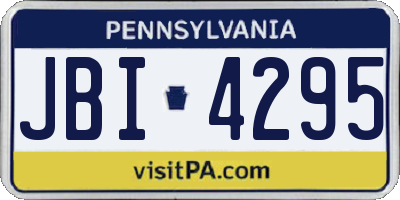 PA license plate JBI4295