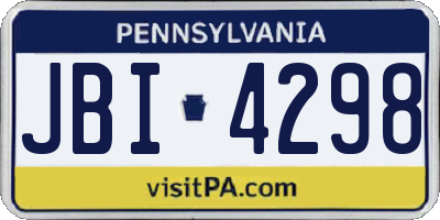 PA license plate JBI4298