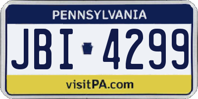 PA license plate JBI4299