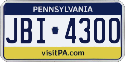 PA license plate JBI4300