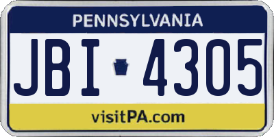 PA license plate JBI4305