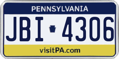 PA license plate JBI4306