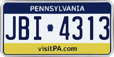 PA license plate JBI4313