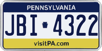 PA license plate JBI4322