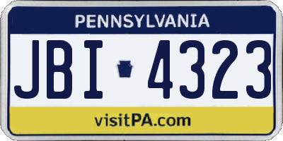 PA license plate JBI4323