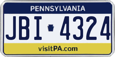 PA license plate JBI4324