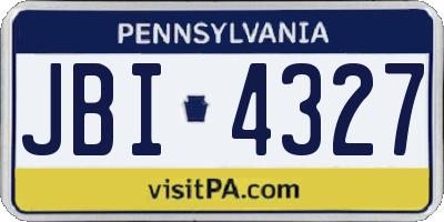 PA license plate JBI4327