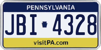 PA license plate JBI4328