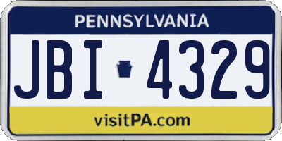 PA license plate JBI4329