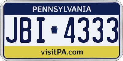 PA license plate JBI4333