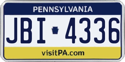 PA license plate JBI4336