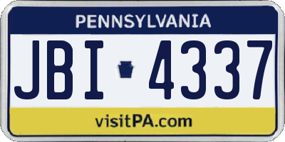 PA license plate JBI4337