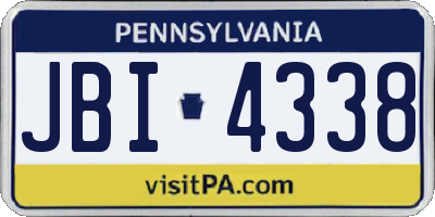 PA license plate JBI4338