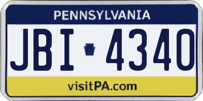 PA license plate JBI4340