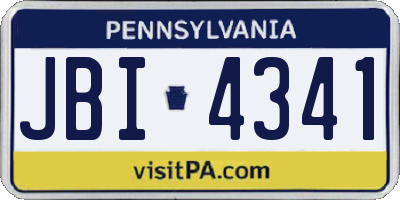 PA license plate JBI4341