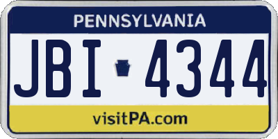 PA license plate JBI4344