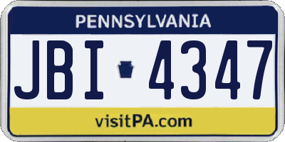 PA license plate JBI4347