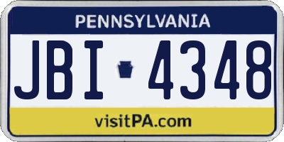 PA license plate JBI4348