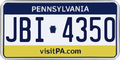 PA license plate JBI4350