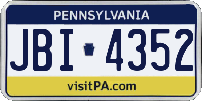 PA license plate JBI4352