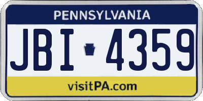 PA license plate JBI4359