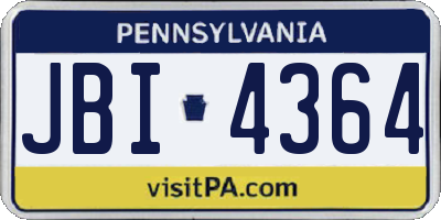 PA license plate JBI4364