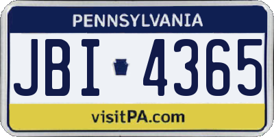 PA license plate JBI4365