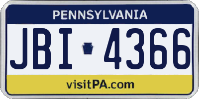 PA license plate JBI4366