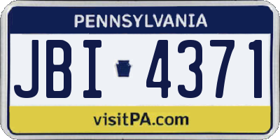 PA license plate JBI4371