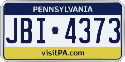 PA license plate JBI4373