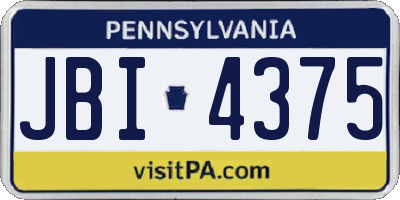 PA license plate JBI4375