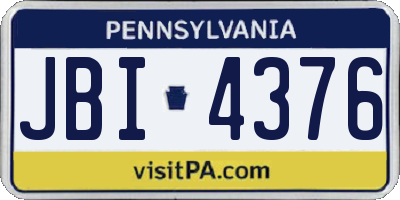 PA license plate JBI4376