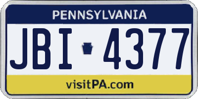 PA license plate JBI4377