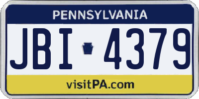 PA license plate JBI4379