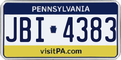 PA license plate JBI4383