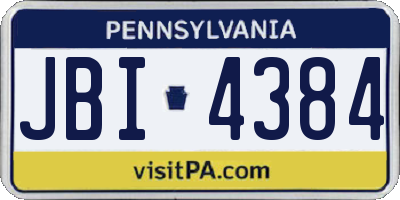 PA license plate JBI4384