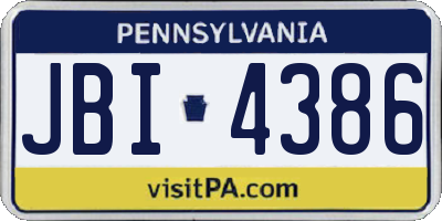 PA license plate JBI4386