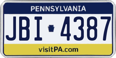 PA license plate JBI4387