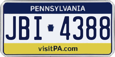 PA license plate JBI4388