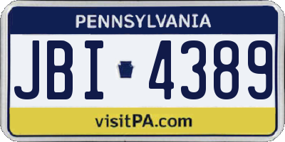 PA license plate JBI4389