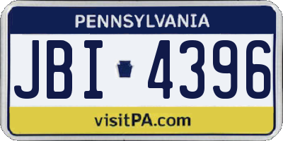 PA license plate JBI4396