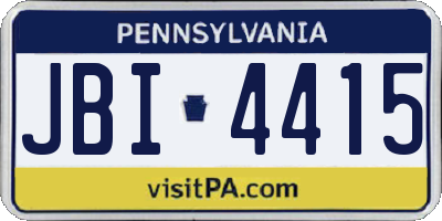 PA license plate JBI4415