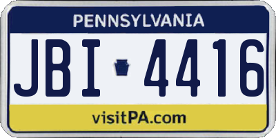 PA license plate JBI4416