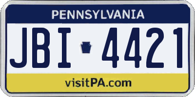 PA license plate JBI4421