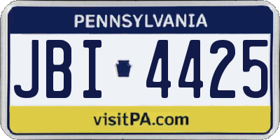 PA license plate JBI4425