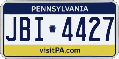 PA license plate JBI4427
