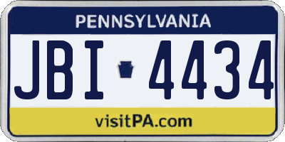 PA license plate JBI4434