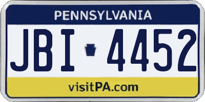 PA license plate JBI4452