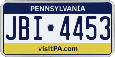 PA license plate JBI4453